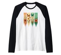 Acchiappasogni farfalla Giallo, Arancione, Fiori Blu Maglia con Maniche Raglan