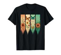 Acchiappasogni farfalla Giallo, Arancione, Fiori Blu Maglietta