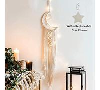 Acchiappasogni in macramè in stile bohémien, con nappe lunghe, realizzato a mano, con corda di cotone bianco, decorazione per la casa, ornamento artistico per la casa, idea regalo per camera da letto