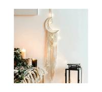 Acchiappasogni in macramè stile boho, realizzato a mano per proteggere dai brutti sogni e perfetto per un arredamento rustico.