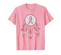 Acchiappasogni indiano con nastro rosa per cancro al seno Maglietta