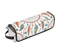 Acchiappasogni indiano, tribale, colorato, stile bohémien, con perline, con tappetino resistente al calore, borsa organizer portatile per arricciacapelli, piastre, spazzole, fermagli e fascette per