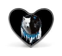 Acchiappasogni Lupo1 Spilla in metallo a forma di cuore da 2,5 cm, accessorio per vestiti, borse, cravatta