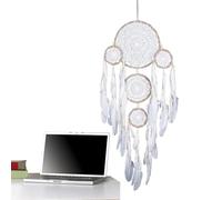 Acchiappasogni per adulti | Acchiappasogni, acchiappasogni con cinque anelli, acchiappasogni a parete in stile boho, decorazione a piume, per la cameretta dei bambini, artigianato