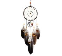 Acchiappasogni per bambini e bambine, stile indiano con albero della vita, misura grande, 60 cm, marrone