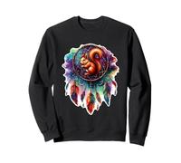 Acchiappasogni scoiattolo floreale spirituale Boho Style Art Felpa