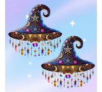 Acchiappasole 2025 2D magico cappello da strega design per decorazioni di Halloween, decorazione magica per finestre per stagione spettrale, regalo gotico per la stanza, acchiappasole in acrilico