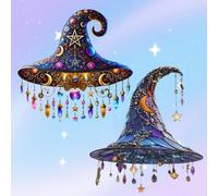 Acchiappasole 2025 2D magico cappello da strega design per decorazioni di Halloween, decorazione magica per finestre per la stagione spettrale, regalo gotico per la stanza, acchiappasole in acrilico