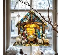 Acchiappasole 2025 per la casa di Natale, decorazione per la casa con presepe Gesù Cristo, in acrilico, decorazione per albero di Natale, per uomini e donne (30,5 cm)