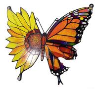 Acchiappasole a farfalla, falena verde, decorazione per finestre, set regalo moderno e creativo per casa e giardino, ornamento riflesso della luce solare con design delicato (farfalla)