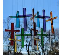 Acchiappasole A Forma Di Croce: Lascia Che La Luce Dio Risplenda Nella Tua Casa Con Bellissime Benedizioni Arcobaleno, Croce Colorata Da Appendere Alla Finestra, Lavoretti Pasquali(2set)