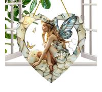 Acchiappasole a forma di cuore, acchiappasogni, fatata | Decorazione per finestre in acrilico colorato | Decorazione per finestre in acrilico colorato, decorazione appesa a forma di
