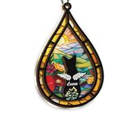 Acchiappasole commemorativo personalizzato con angelo e gatto, regalo commemorativo per cani e gatti, ornamento commemorativo per animali domestici, portachiavi con ponte arcobaleno, regalo per la