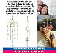 Acchiappasole con cristalli, riflettono la luce del sole e i prismi arcobaleno