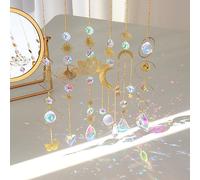 Acchiappasole Cristallo,6 Pezzi Loto Cristallo Perline,Crystal Suncatcher,Pendenti Prismi Cristallo,Appeso Arcobaleno Prisma Finestra,Pendenti Suncatcher Decorazione per Casa Giardino Nozze