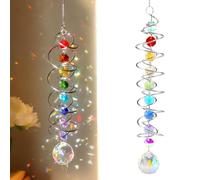 Acchiappasole Cristallo da Appendere, Acchiappa Sole con Doppia Spirale, Incl. Gancio, Regalo Decorativo per Interni, Giardini Domestici