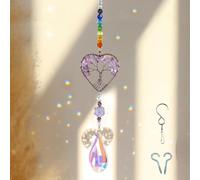 Acchiappasole Cristallo, Exquisite Albero Della Vita Ornamento Arcobaleno Acchiappasole Suncatcher Ametista Healing Cristalli Regali per il Giardino Finestra Dell'automobile Appesa