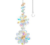 Acchiappasole Cristallo Fiore Crystal Suncatcher AB Colorato Appendere Acchiappa Sole in Vetro Pendenti Finestra con Catena e Gancio Rainbow Maker Appeso Decorazione per Casa Giardino Nozze