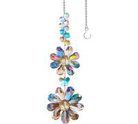 Acchiappasole Cristallo Fiore Crystal Suncatcher Colorato Appendere Acchiappa Sole in Vetro Pendenti Finestra con Catena e Gancio Rainbow Maker Appeso Decorazione per Casa Giardino Nozze
