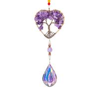 Acchiappasole cristallo, sole cristallo di albero della vita,pietre chakra healing crystal gife per le donne, regali di ametista per la ragazza