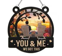 Acchiappasole da appendere alla finestra, regalo di anniversario personalizzato per marito e moglie, lui e lei, te e me, insieme per sempre, coppia Suncatcher, regalo di compleanno per moglie