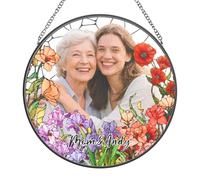 Acchiappasole floreale per madre e figlia, regalo commemorativo personalizzato per mamma, regalo commemorativo personalizzato per compleanno, Natale, festa della mamma, ritratto personalizzato