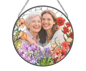 Acchiappasole floreale per madre e figlia, regalo commemorativo personalizzato per mamma, regalo commemorativo personalizzato per compleanno, Natale, festa della mamma, ritratto personalizzato