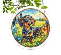 Acchiappasole in acrilico | Bassotto con puzzle realistico dipinto da 19 cm - Simpatico cane decorazione da parete, adatto per feste, soggiorno, camera da , ingresso, giardino, esterno e cortile