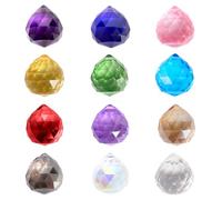 Acchiappasole in cristallo, 12 pezzi, 30 mm, prisma di cristallo, prisma di cristallo, prisma di cristallo per finestra, arcobaleno, decorazione per finestre Feng Shui