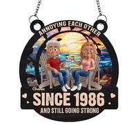 Acchiappasole in metallo da appendere alla finestra, regalo romantico personalizzato per anniversario, decorazione per matrimonio per lui e lei, sigillato con un bacio, regalo di compleanno o San