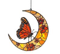 Acchiappasole lunare - Accento di farfalla monarca, artigianato colori vivaci, splendida gemma portatile che riflette la luce | Elegante decorazione per finestra per parete, finestra, cortile este