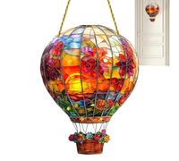 Acchiappasole per finestra - Acrilico 20x15 cm | Acchiappasole da appendere per la decorazione della finestra di casa, ornamento con mongolfiera, disco in stile colorato, decorazione da appendere alla