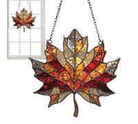 Acchiappasole per finestra interna, ciondolo 2D in acrilico con foglie di acero autunnali - ciondolo artigianale da parete estetico, per davanzale della finestra, camera da