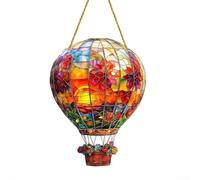 Acchiappasole per finestre esterne con motivo mongolfiera, accento decorativo in acrilico che crea accattivanti riflessi di luce solare e sicurezza per gli uccelli