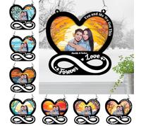 Acchiappasole personalizzato con foto con nome per finestra, parete, albero di Natale personalizzato You and Me We Got This Suncatcher Infinity Heart Couple Hanging Ornament Anniversary Wedding Gift