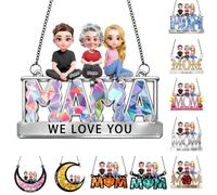 Acchiappasole personalizzato da appendere alla finestra della mamma, con ritratto di madre e figlio, decorazione da parete e porta di famiglia, regalo per mamma, nonna, donna, persona cara per