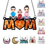 Acchiappasole personalizzato da appendere alla finestra della mamma, con ritratto di madre e figlio, decorazione da parete e porta di famiglia, regalo per mamma, nonna, donna, persona cara per