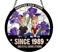 Acchiappasole personalizzato da appendere alla finestra in vetro colorato - Acchiappasole viola per porta, terrazza, giardino, decorazione per la casa, piante verdi, regalo di compleanno per amanti