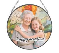 Acchiappasole personalizzato per la nonna - Regalo personalizzato per la festa della mamma/compleanno con foto, regalo per la festa del nonno, acchiappasole in vetro colorato personalizzato con foto