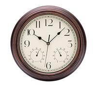ACCHINE Orologio da Parete Vintage, 30CM Orologio da Parete Grande con Termometro e Igrometro Silenzioso Orologio da Muro Particolare, Decorazione da Parete per Casa Ufficio Cucina Soggiorno Camera
