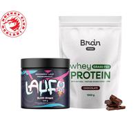 Acciaierie BrainMax di Třinec Integratore alimentare pre-allenamento con caffeina e proteine del siero del latte da mucche allevate al pascolo.