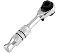 Acciaio al cromo vanadio per mini cricchetto 1/4 Drive Bit Cromo (D) | Meccanismo a 72 denti, oscillazione a 5 gradi, design a doppia testa, cambio rapido della punta, essenziale per la