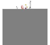 Acciaio artificiale pasquale in ABS, 44 x 12 cm, 32-42 g, con primaverile, eucalipto con rametti di uova, finto vaso floreale per la decorazione della casa, centrotavola e feste