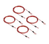 Acciaio Cavo 2,5mmx2m Bagaglio Blocco Corda con Doppio Cerchio Rosso 4pz