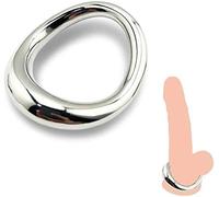 Acciaio Curvo Fallico in Metallo Anello Di Regolazione Del Sesso in Acciaio Da Uomo Pene Pene Pene Scroto Schiavitù Anello Tratto Giocattolo Del Sesso Maschile Anello Di Erezione Testicolare,ring 60mm