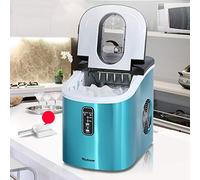 Acciaio Di Colore Blu, Macchina Per Il Ghiaccio, Mini Piccola Barra Commerciale Automatica Per Fabbricare Cubetti Di Ghiaccio, 24 Ore Di Produzione Di Ghiaccio 16 Kg, 242x358x328 Mm