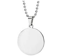Acciaio Due Lati Superficie a Specchio Superficie Spazzolata Médaille Cerchio Ciondolo, Uomo Donna Collana con Pendente
