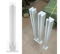Acciaio inossidabile 304 Square Glass Ringhiera Post 50-130cm, Balaustra in vetro bianco con pannello in vetro resistente, il supporto per uso esterno ed interno moderno