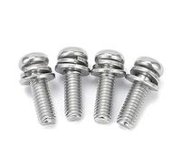 Acciaio inossidabile 304, viti combinate, tre viti combinate a testa tonda, viti combinate a testa bombata-M2 * 12 (20 capsule)