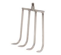 Acciaio inossidabile 4 denti Erbaccia acquatica portatile rastrello per la pesca (Grandi dimensioni (21x15in))